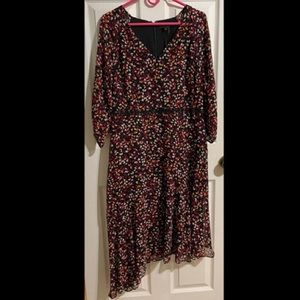 Donna Karan multi color black maxi dress